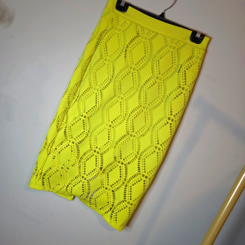 Vibrant Yellow Lace Skirt